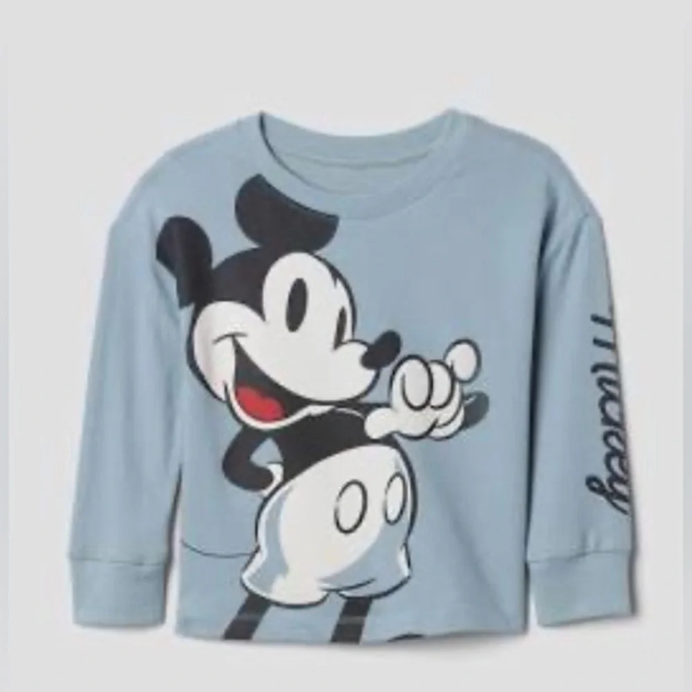 GAP Blue Long Sleeve Tee with Mickey Mouse